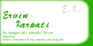 ervin karpati business card